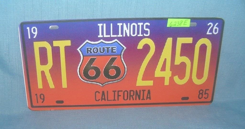 Route 66 License plate size retro style sign