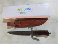 15"L DAMASCUS FIXED BLADE KNIFE, MINT IN BOX