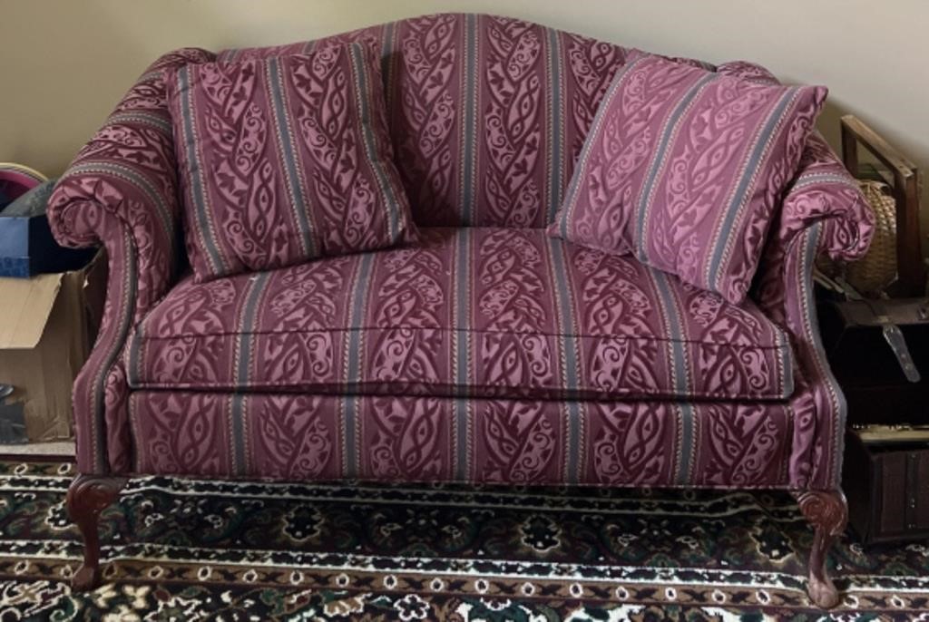 ROWE Furniture Upholstered Claw Foot Loveseat
