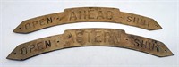 (2) Brass Signage - 'Ahead' & 'Astern'