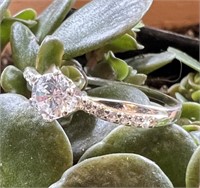 925 AND WHITE SAPPHIRE ENGAGEMENT STYLE RING