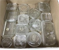 (23) Vintage Refrigerator Glass Container Lids