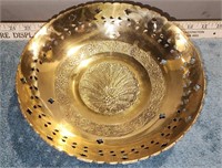 Vintage Indian Brass Peacock  Bowl