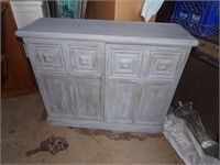 Painted blue credenza, 2 doors