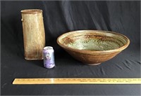 Pair of pottery items