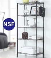 B1147  Ktaxon 5 Tier 59x21 Storage Rack Black