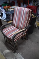 Two Metal Lawn Chairs w/ Cushions