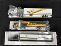 Diecast metal semi trucks with trailers two are