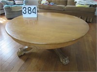 44" Round Oak Coffee Table