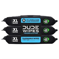 DUDE Wipes - Flushable Wipes - 3 Pack, 144 Wipes -