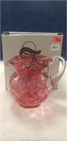 (1) Fenton Cranberry Pitcher w/ Box (4" Tall)