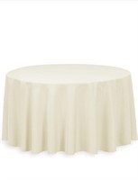 (New) LTC LINENS Ivory 132 in. Round Polyester