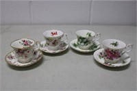 4 Royal Albert Cup & Saucers