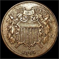 1864 Two Cent Piece NEARLY UNC