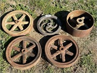 Five Cast Iron Wheels