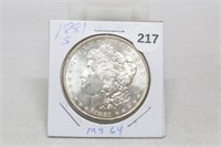 1881 S BU Morgan Silver Dollar