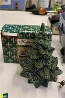 Ceramic 13" Christmas Tree & Figurine