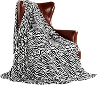 Faux Fur Animal Printed Throw, 50x60", Zebra