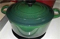 Le creuset green pot with lid