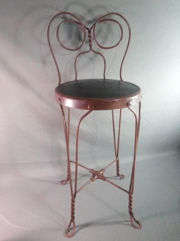 Unique Wrought Iron Style Bar Stool Measures 24"