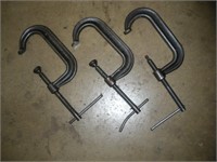 (3) 6 INCH C-CLAMPS
