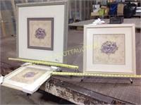 3 identical prints by "Shari White" framed and