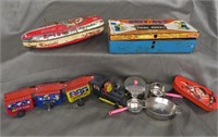 VINTAGE METAL TOYS*TRAIN*TOOLBOX*BOAT