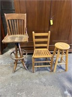 Vintage Bar Stool, Chair, & Stool