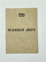 HUNGARIAN 1942 ID CARD WITH PHOTO