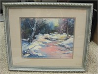 22"x 18.5" Framed Signed Watercolor