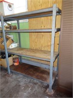 Metal Shelving Unit w/  (4) Plywood shelves