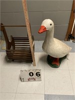 Concrete Goose & Magazine Rack