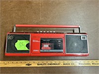 Vintage Red Realistic Boombox Radio Stereo