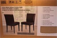 2-pack brown bonden leather chairs