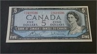 1954 Canada Unc $5 Banknote