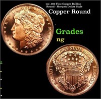 1oz .999 Fine Copper Bullion Round - Morgan Dollar