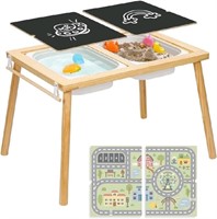 Open Box Oook Solid Wooden Activity Table with Bla