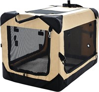 42' XL Dog Crate  Foldable  Beige