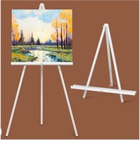 Art Easel Wooden Stand - 63 In white wood
