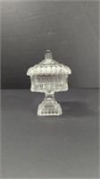 Vintage Jeanette Clear Glass Square Pedestal