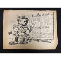 1908 Baseball Original Comic Art Signed Foster