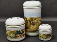 Estee Lauder 1980 Porcelain Farm Theme Canisters