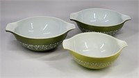 (3) VINTAGE PYREX SPRING BLOSSOM MIXING BOWLS
