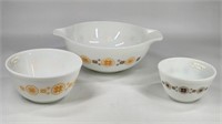 (3) VINTAGE PYREX TOWN AND COUNTRY BOWLS