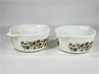 (2) VINTAGE PYREX SPRING BLOSSOM CASSEROLE DISHES