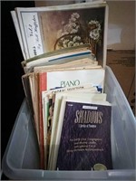Assortment of piano music books, how to paint