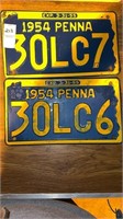 X2 1954 Penna plates