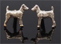 Dog sterling silver cufflinks