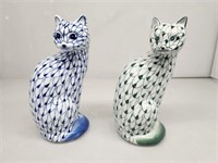 Andrea by Sadek Porcelain Cat Figurines Set of 2