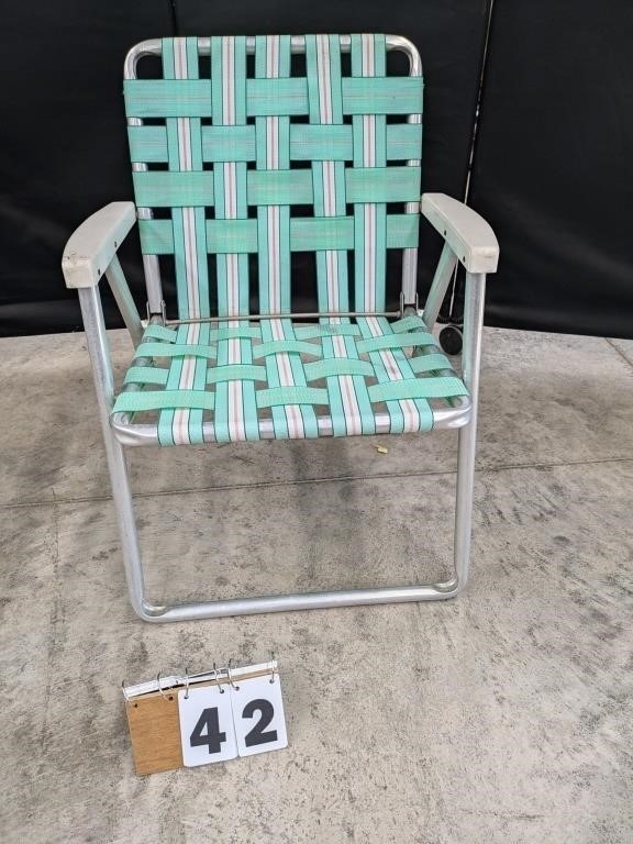 Vintage Folding Outdoor Aluminum Frame Chair
